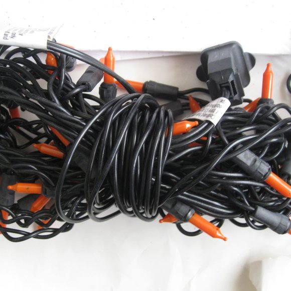 2 Halloween 12 Spider String Lights Blow Mold Decorations 11 ft & 2 Orange Minis - Picture 14 of 16